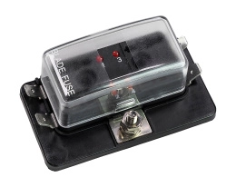 Блок на 4 предохранителя ATP/ATC/ATO с крышкой и индикацией исправности предохранителя (11514-04)